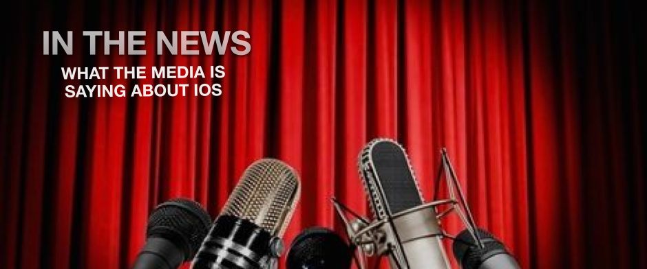  Be Informed_ I.O.S. Newsroom_What the media is saying about I.O.S._photo of five different microphones in front of a red velvet curtain.